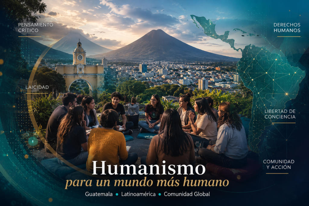Jóvenes reunidos en Guatemala promoviendo el pensamiento crítico, la laicidad, los derechos humanos y la libertad de conciencia.